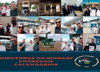 Diretores do sindppesp-SP fazem a entrega dos calendários 2022