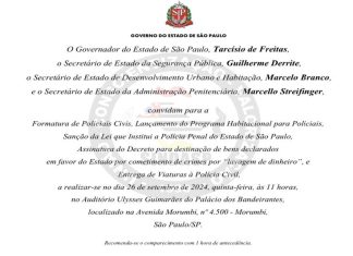 O Governo do Estado de São Paulo realiza formatura de Policiais Civis e Sansão da Lei que institui a Polícia Penal