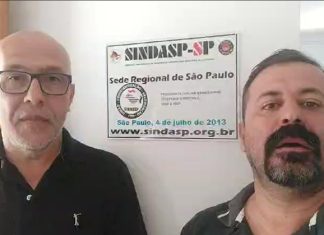 Presidente do sindppesp Valdir Branquinho participa de reunião com o secretário Streifinger, sobre o pagamento dos bônus aos servidores